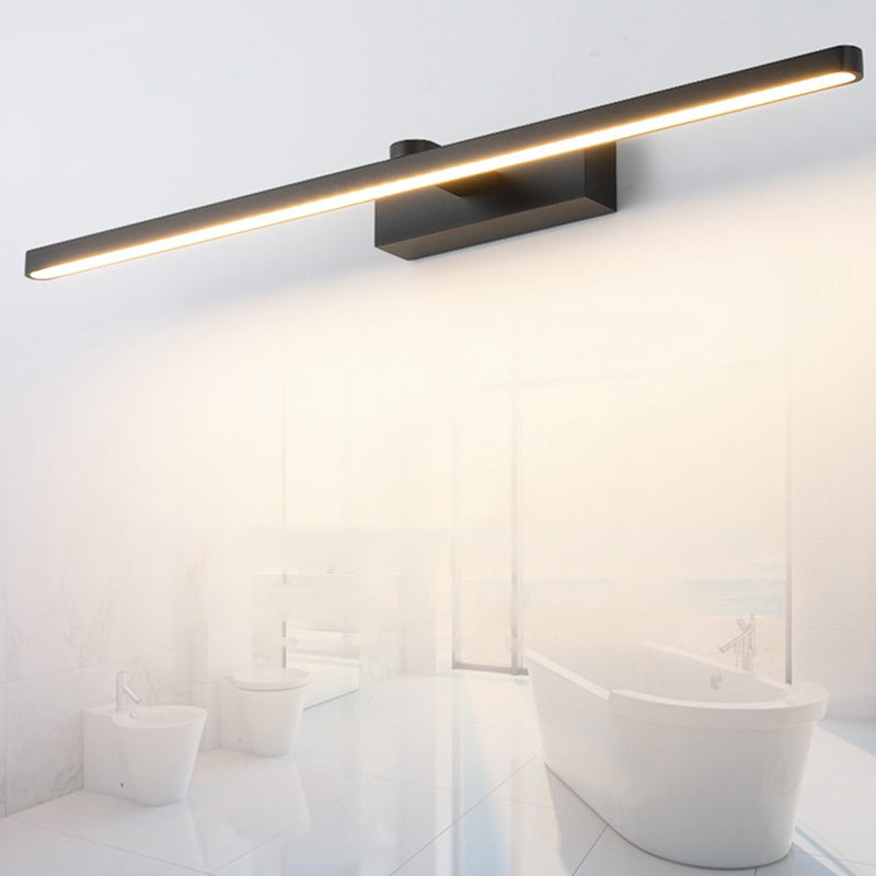 Metal Linear Shape Wall Light Modern 1-Light Mirror Mounted Light Fixture