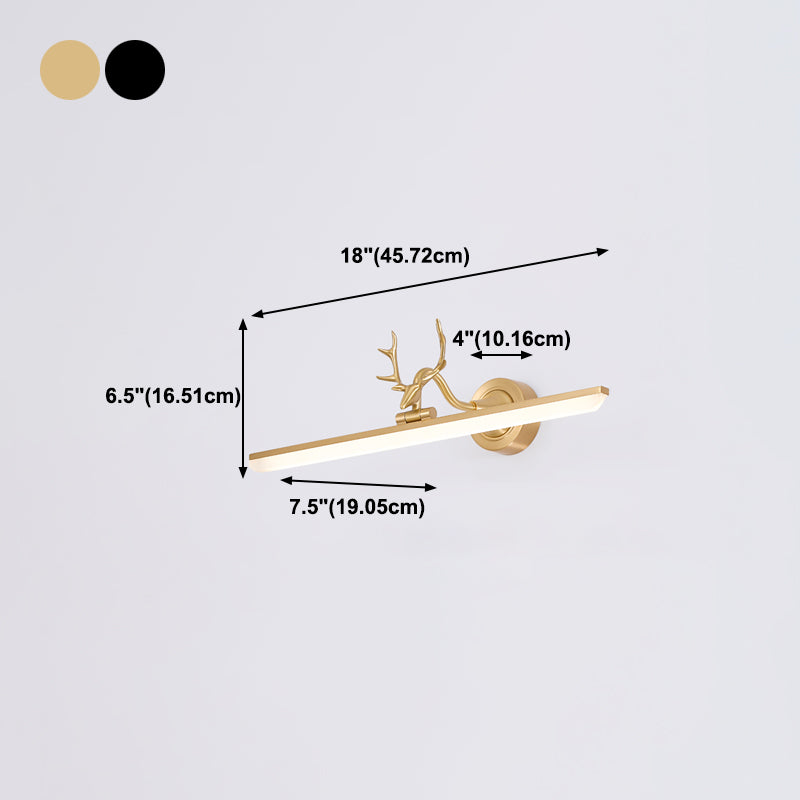 Forma lineal estilo moderno tocador de metal luz de 1 luces LED LED para baño