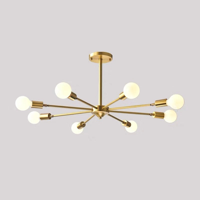 Lustre de style postmoderne Light Metal Pendant Light en or pour le salon