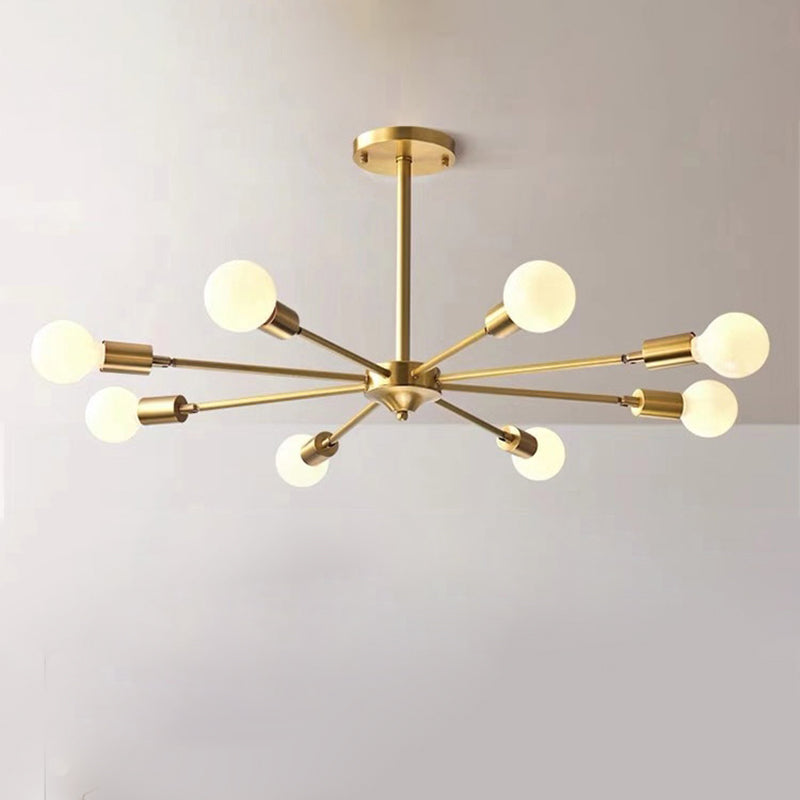 Lustre de style postmoderne Light Metal Pendant Light en or pour le salon