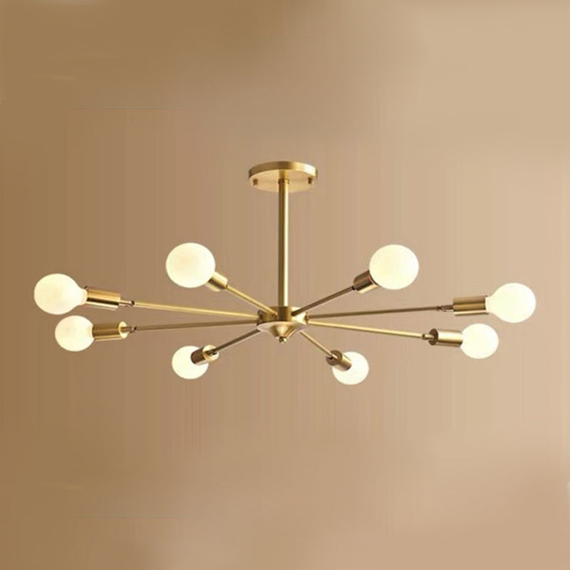 Lustre de style postmoderne Light Metal Pendant Light en or pour le salon