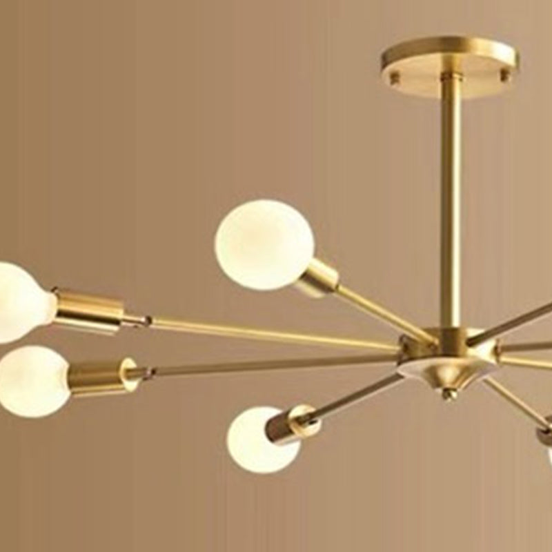 Lustre de style postmoderne Light Metal Pendant Light en or pour le salon