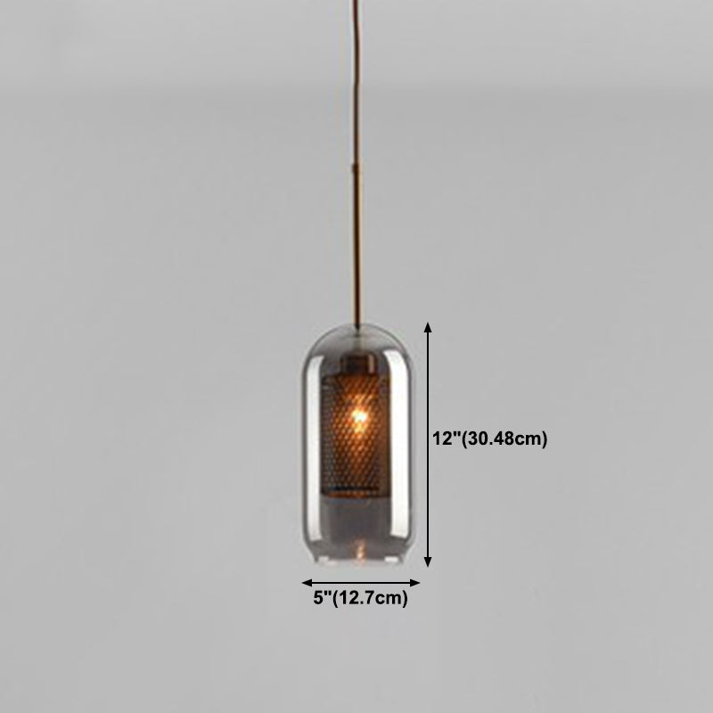 Vidrio de iluminación geométrica de estilo industrial 1 luces de techo colgantes de luz