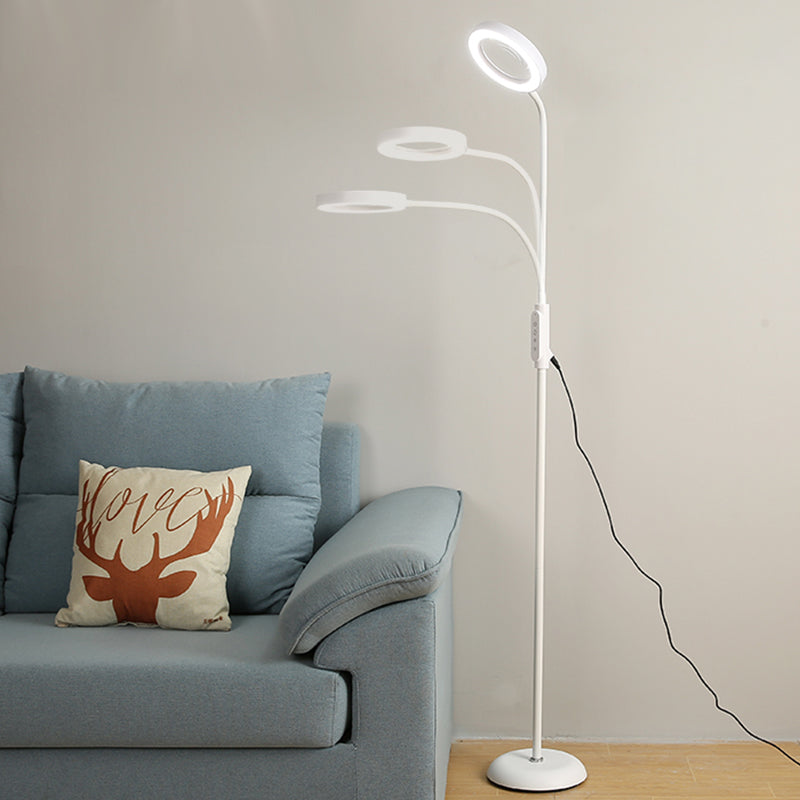 Ring Shape Floor Lamp Contemporary Style Metal 1 Light Floor Lighting