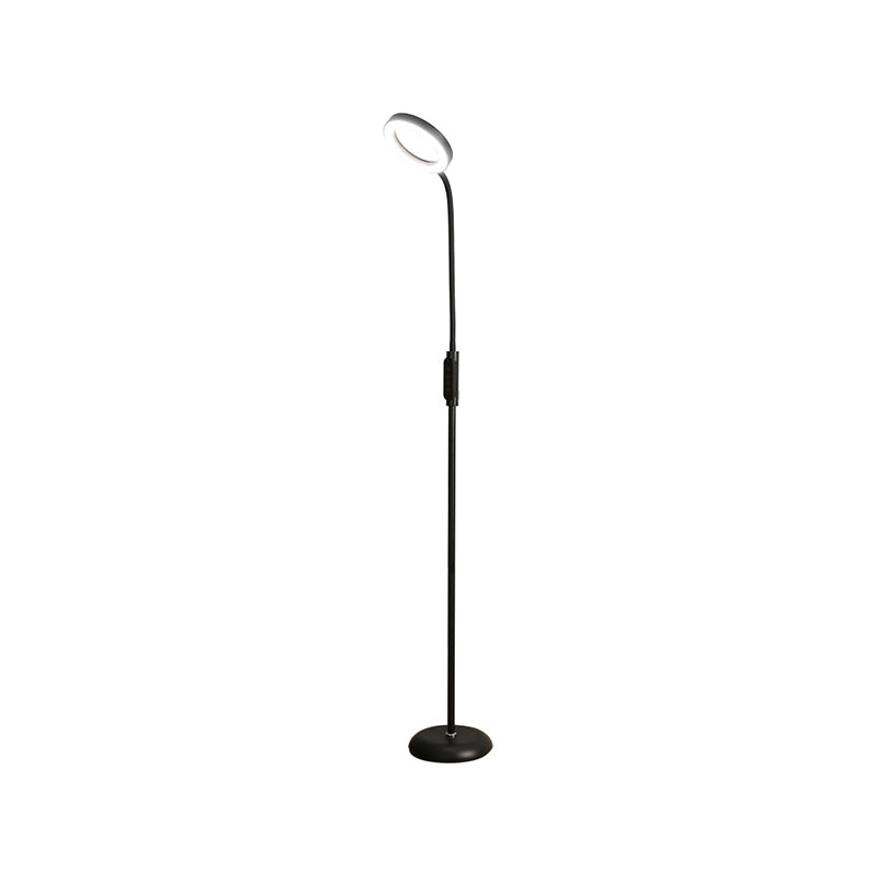 Ring Shape Floor Lamp Contemporary Style Metal 1 Light Floor Lighting