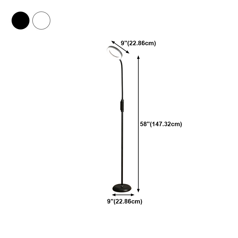 Ring Shape Floor Lamp Contemporary Style Metal 1 Light Floor Lighting