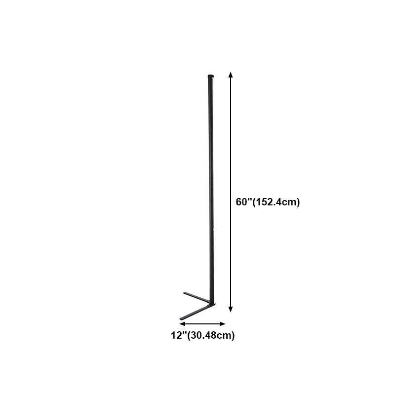 Lineare Form Bodenbeleuchtung zeitgemäßer Metall Metal 1 Lichtstehlampe in Schwarz
