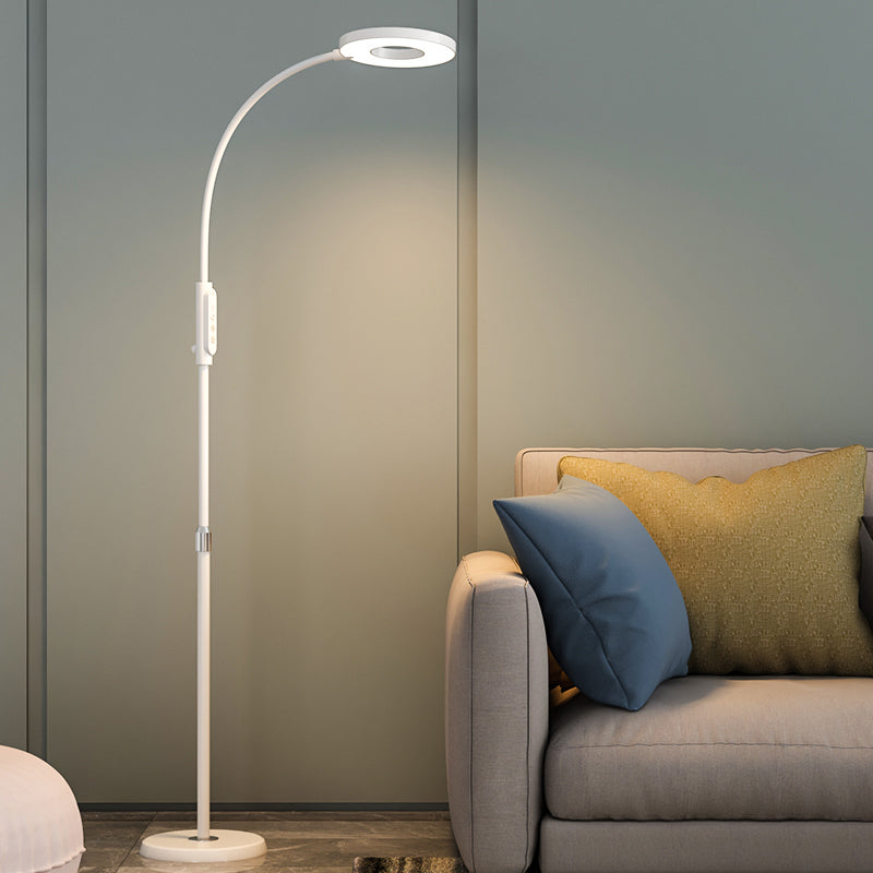 Lampada a pavimento a forma di cerchio Metal contemporanei 1 illuminazione a pavimento leggero