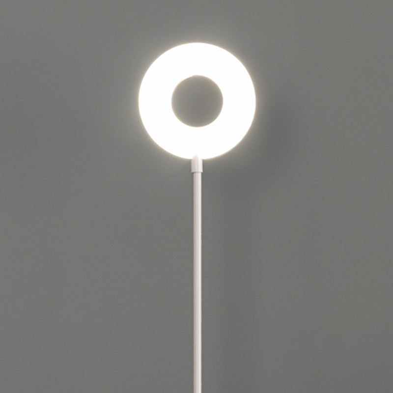 Circle Shape Floor Lamp Contemporary Metal 1 Light Floor Lighting