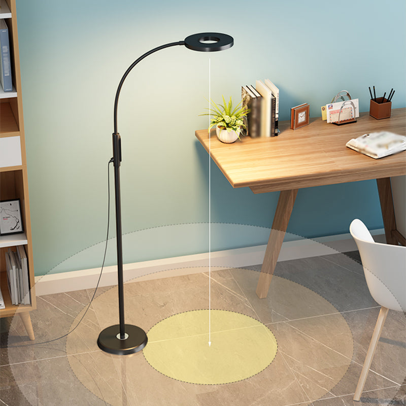 Circle Shape Floor Lamp Contemporary Metal 1 Light Floor Lighting