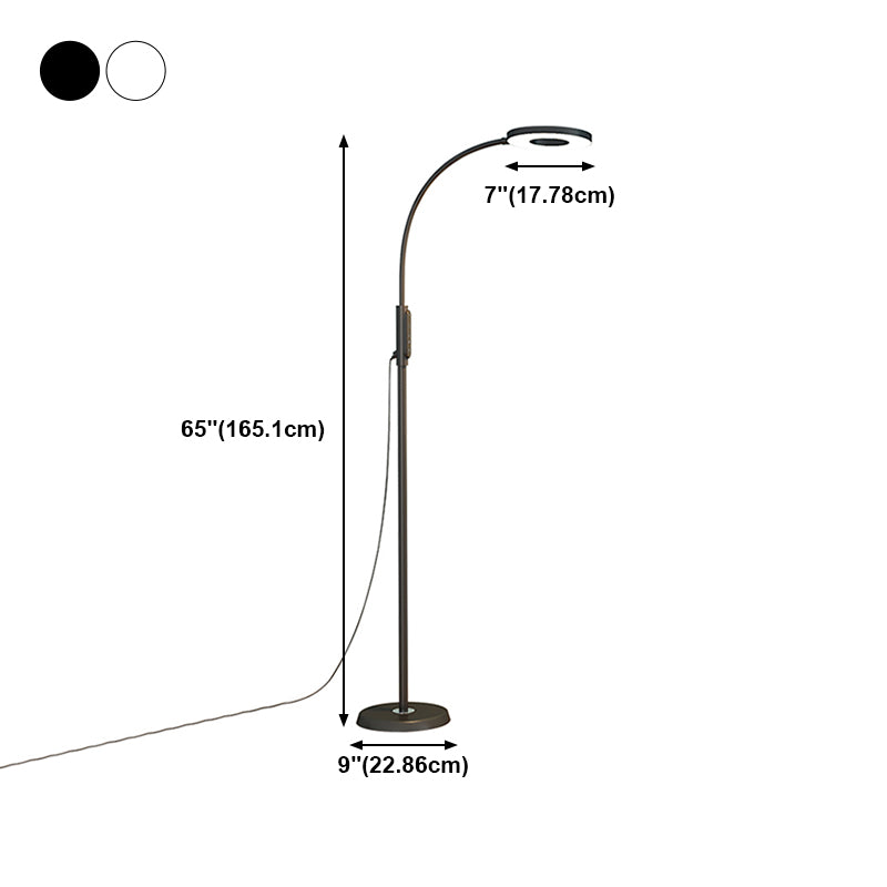 Lampada a pavimento a forma di cerchio Metal contemporanei 1 illuminazione a pavimento leggero