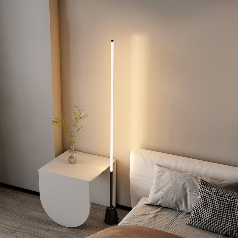 Linear Shape Floor Lamp Contemporary Metal 1 Light Floor Lighting