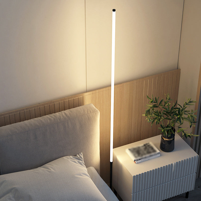 Lampada da pavimento a forma lineare Metal contemporanea 1 illuminazione a pavimento leggera