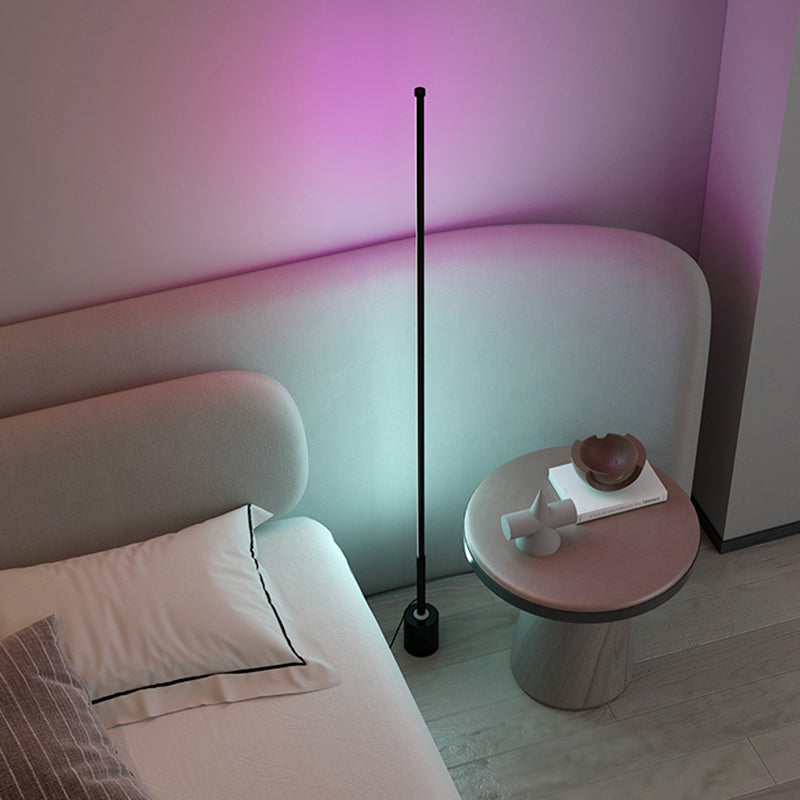 Linear Shape Floor Lamp Contemporary Metal 1 Light Floor Lighting