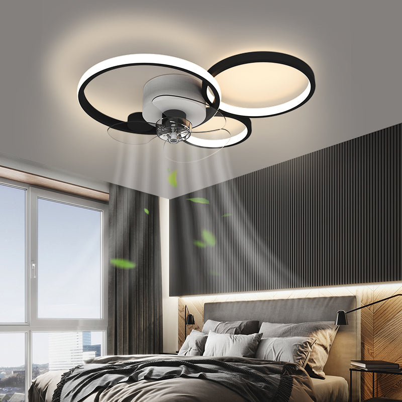 Ceiling Fan Light Modern Style LED Ceiling Light Fixture for Bedroom