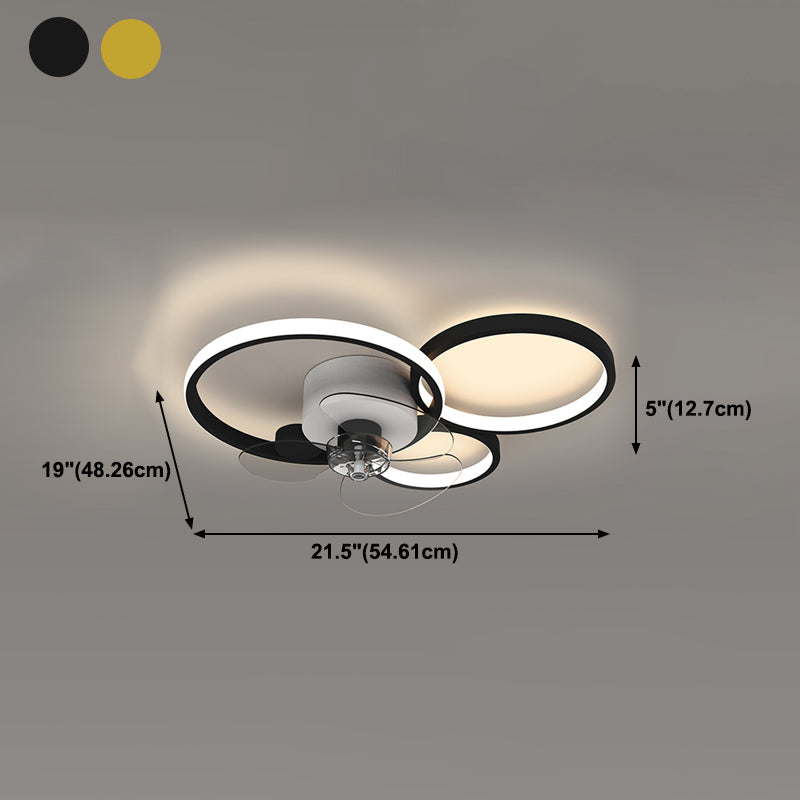 Ceiling Fan Light Modern Style LED Ceiling Light Fixture for Bedroom