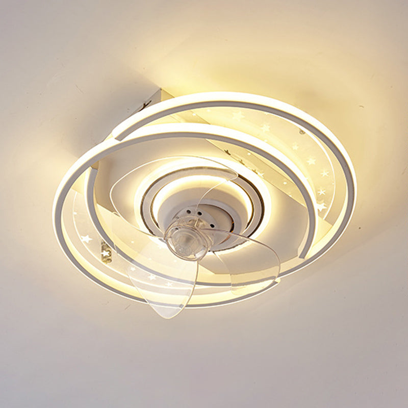 Luce ventilatore a soffitto per camera da letto con stampa stellata Lampe invisibili LED minimalista LED LEDE