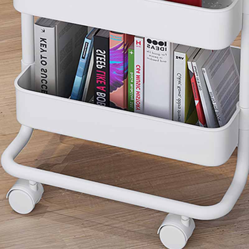 Estantería de estilo contemporáneo con estante de libros de ruedas de lanzadores para la oficina en casa