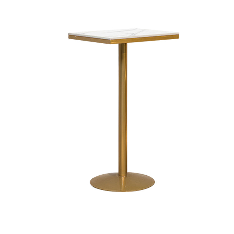 White Glam Style Round and Square Bar Table in Iron and Marble Milk Tea Shop Bar Table