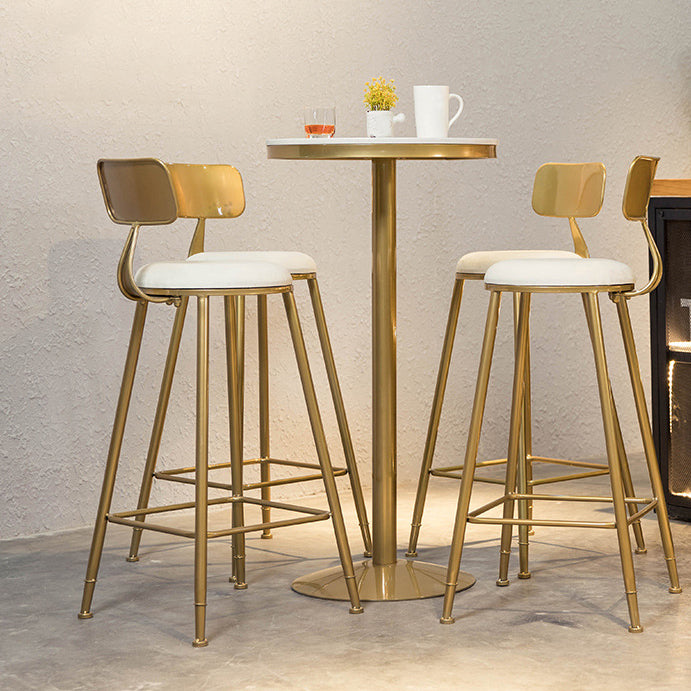 White Glam Style Round and Square Bar Table in Iron and Marble Milk Tea Shop Bar Table