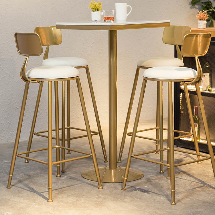 White Glam Style Round and Square Bar Table in Iron and Marble Milk Tea Shop Bar Table