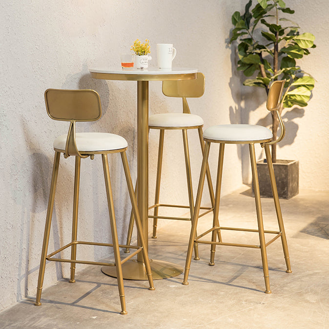 White Glam Style Round and Square Bar Table in Iron and Marble Milk Tea Shop Bar Table