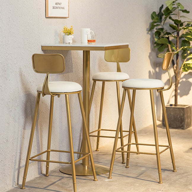 White Glam Style Round and Square Bar Table in Iron and Marble Milk Tea Shop Bar Table