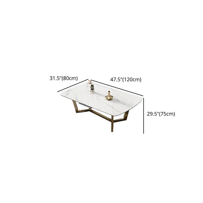 Glam 1/4/5/7 Pieces White Dining Table Set with Sintered Stone Top Scalable Dinette Set