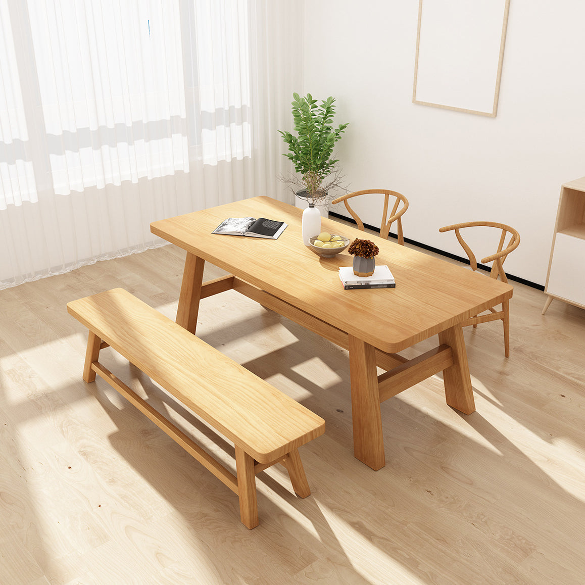 Modern 1/2/5/7 Pieces Dining Sets Solid Wood Dining Table and Chairs