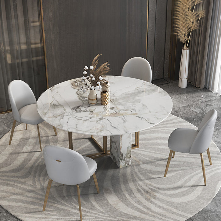 Glam 1/3/4/5/7 Pieces Dinette Set with Sintered Stone Top Round Dining Table Set