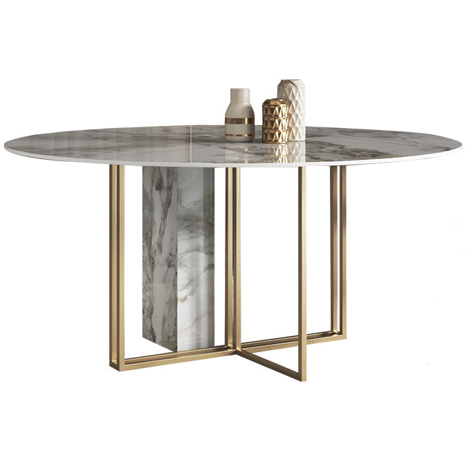 Glam 1/3/4/5/7 Pieces Dinette Set with Sintered Stone Top Round Dining Table Set