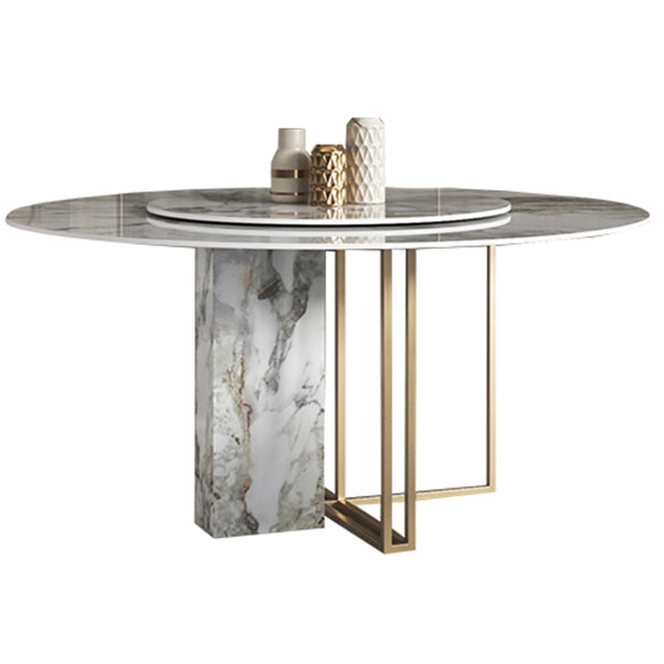 Glam 1/3/4/5/7 Pieces Dinette Set with Sintered Stone Top Round Dining Table Set