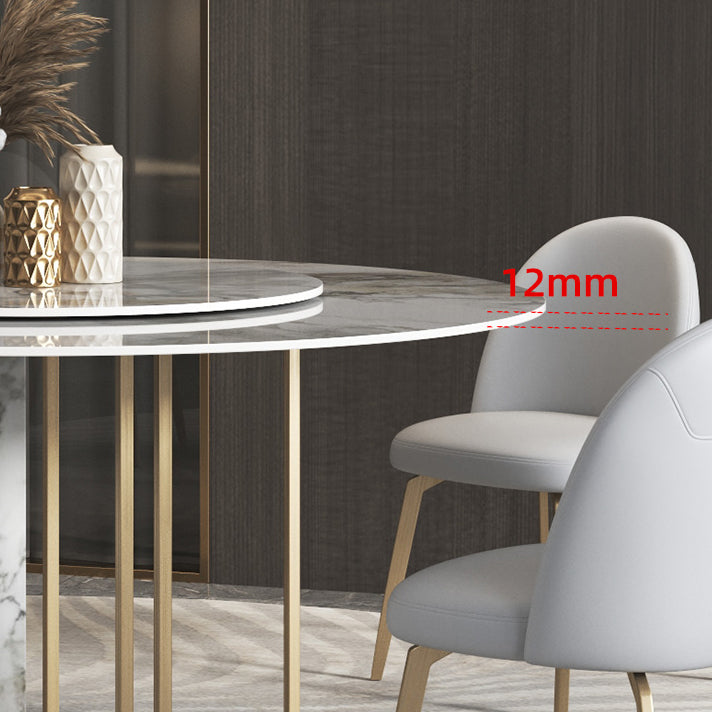 Glam 1/3/4/5/7 Pieces Dinette Set with Sintered Stone Top Round Dining Table Set