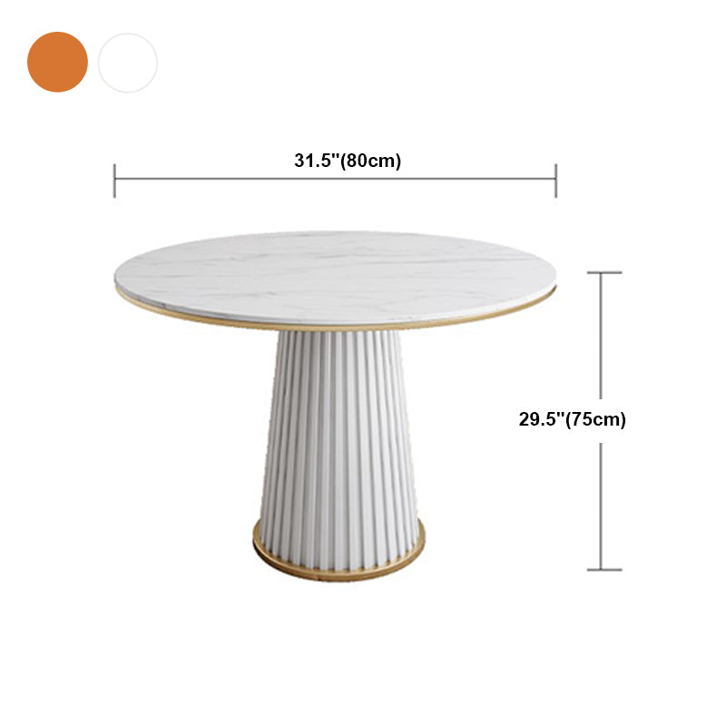 Glam 1/5 Pieces Dining Set Round Stone Dining Table for Dining Room