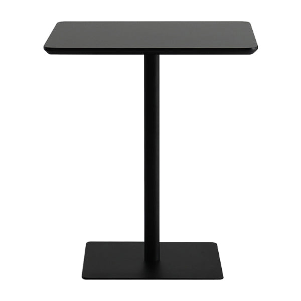 Metal Industrial Square Dining Table Wood Top Table with Pedestal