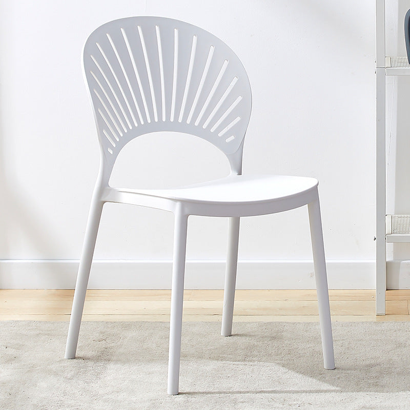 Contemporary Open Stacking Side Chair Matte Finish Plastic Dining Chair