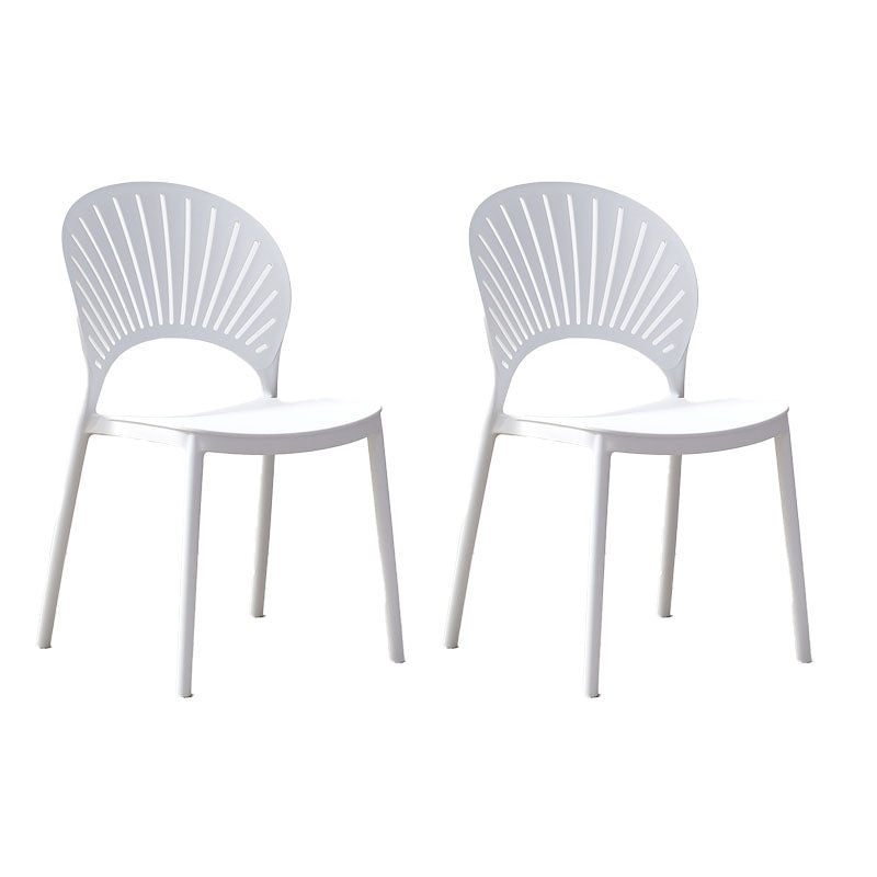 Contemporary Open Stacking Side Chair Matte Finish Plastic Dining Chair