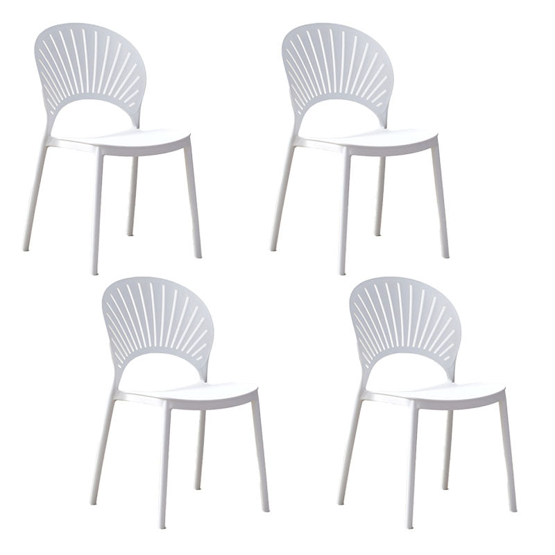 Contemporary Open Stacking Side Chair Matte Finish Plastic Dining Chair