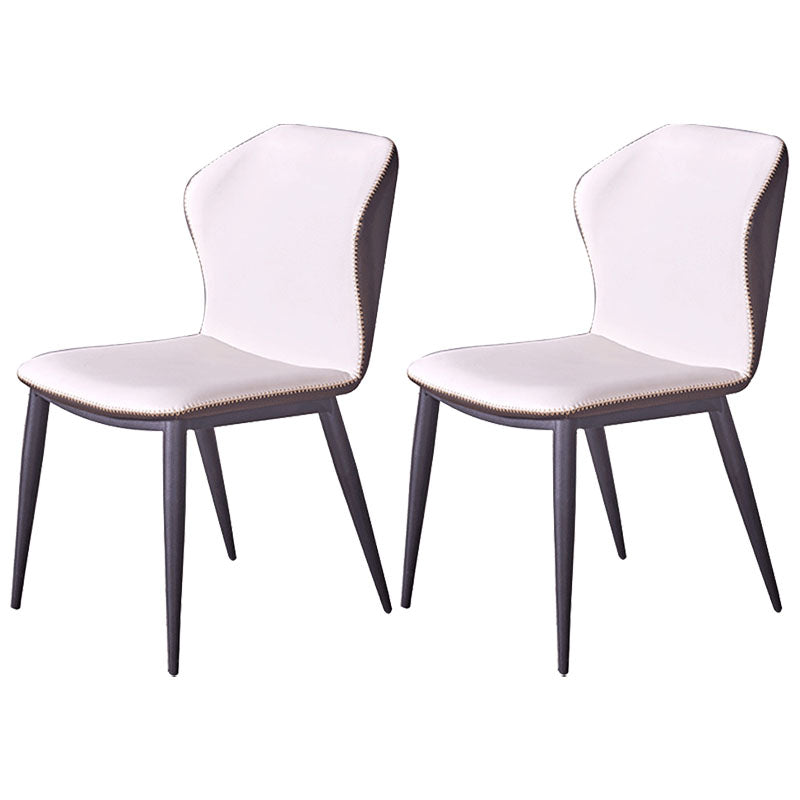 Contemporary Dining Wingback Side Chairs Armless Chair with Metal Legs for Kitchen