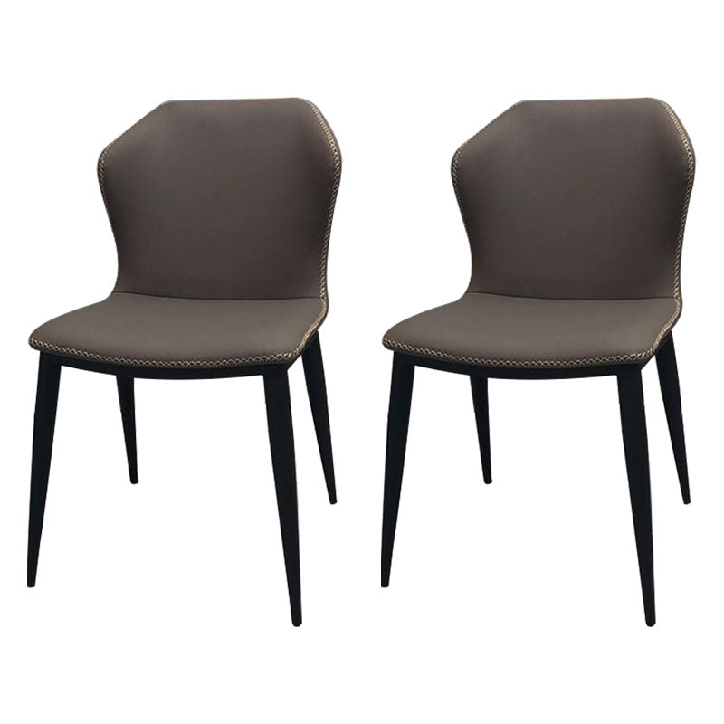 Contemporary Dining Wingback Side Chairs Armless Chair with Metal Legs for Kitchen