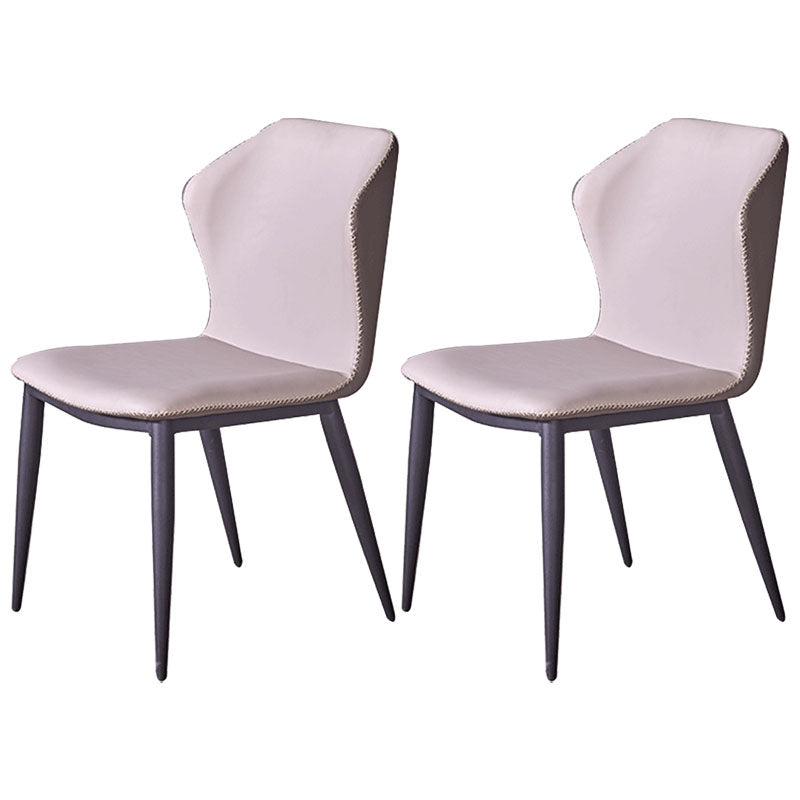 Contemporary Dining Wingback Side Chairs Armless Chair with Metal Legs for Kitchen