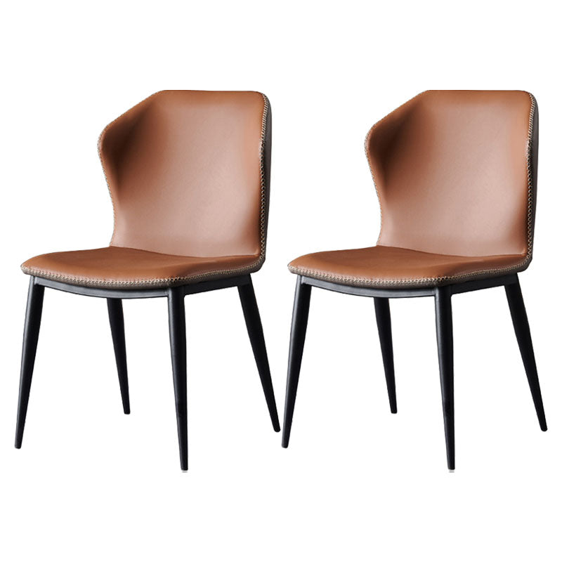 Contemporary Dining Wingback Side Chairs Armless Chair with Metal Legs for Kitchen