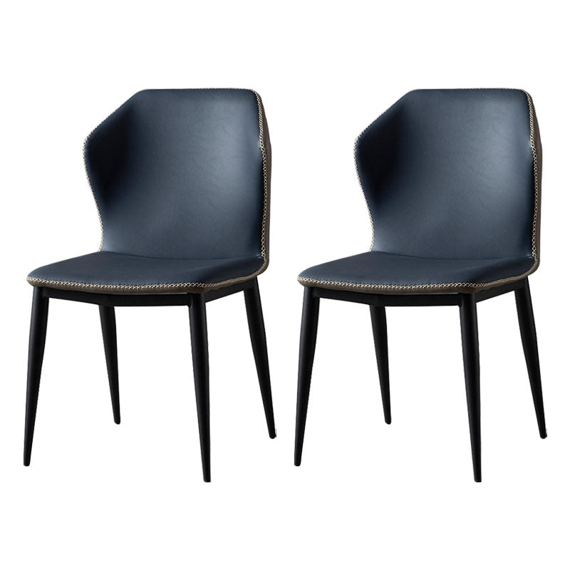 Contemporary Dining Wingback Side Chairs Armless Chair with Metal Legs for Kitchen