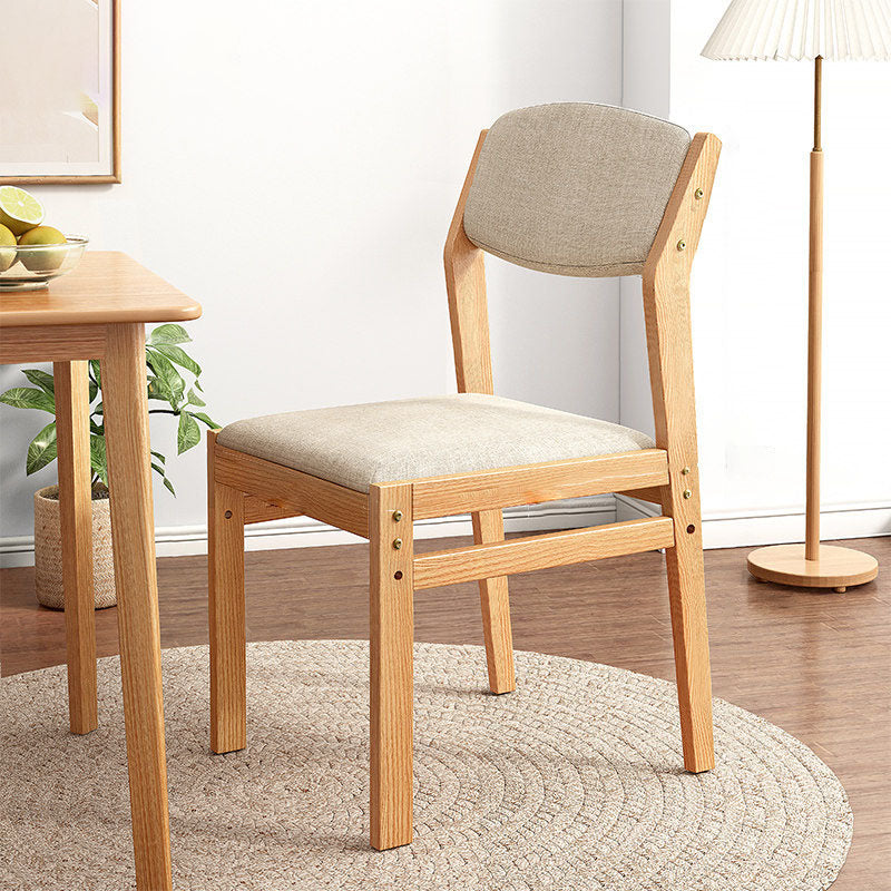 Contemporary Fabric Open Back Side Chair Matte Finish Home Dining Chair