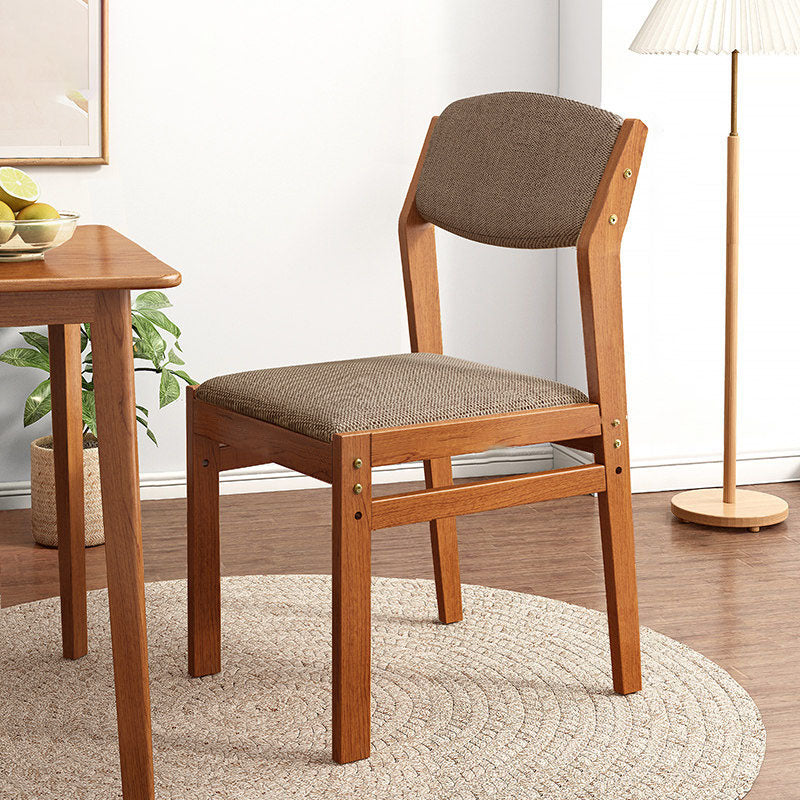 Contemporary Fabric Open Back Side Chair Matte Finish Home Dining Chair