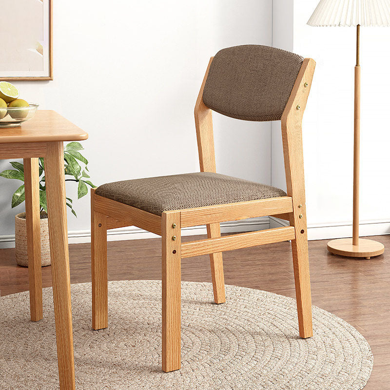 Contemporary Fabric Open Back Side Chair Matte Finish Home Dining Chair