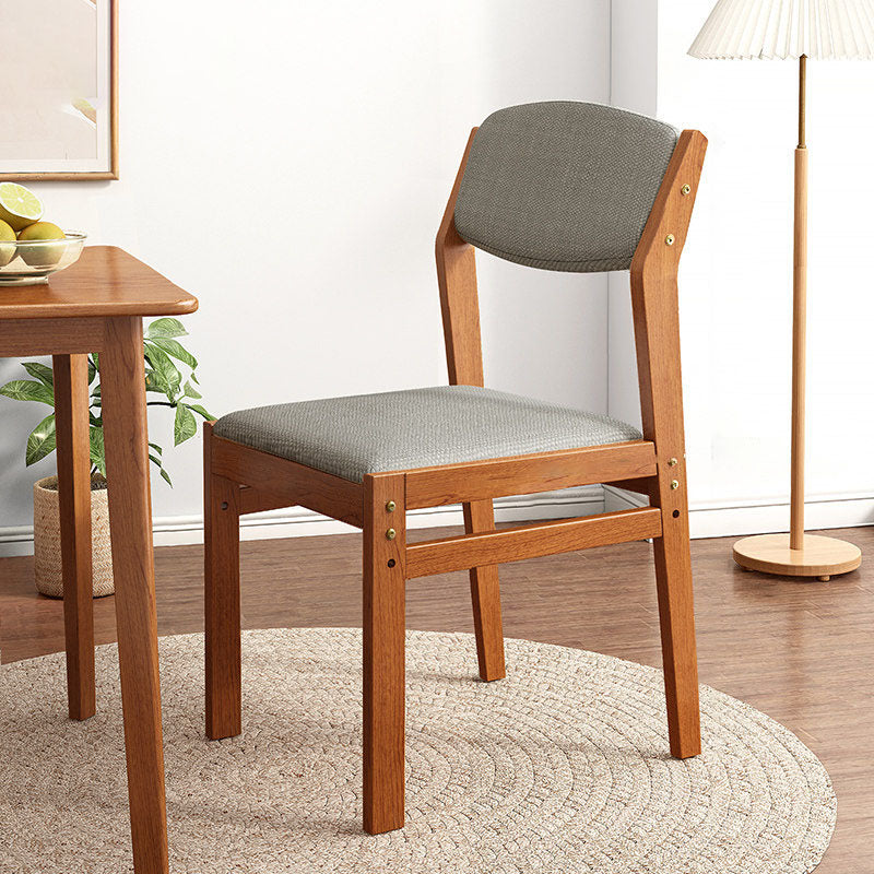 Contemporary Fabric Open Back Side Chair Matte Finish Home Dining Chair