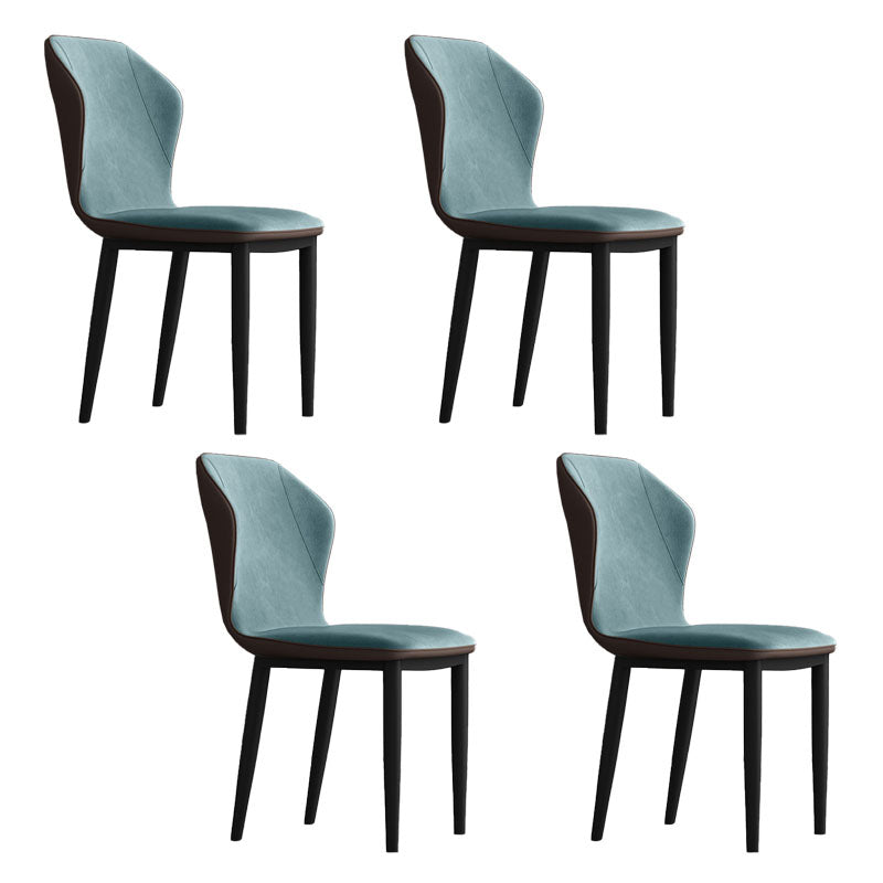 Contemporary Upholstered Wingback Side Chair Matte Finish Home Dining Chair