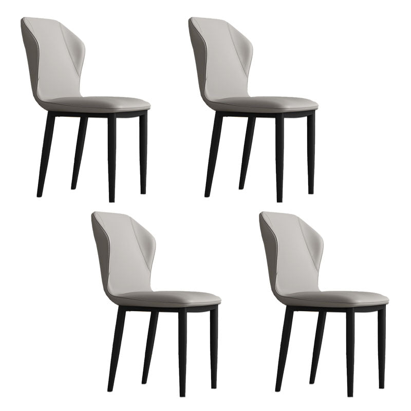 Contemporary Upholstered Wingback Side Chair Matte Finish Home Dining Chair