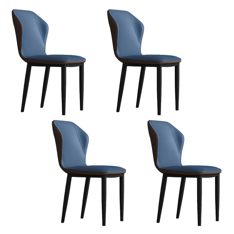 Contemporary Upholstered Wingback Side Chair Matte Finish Home Dining Chair